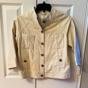 Priorities Cream Lamb Leather Jacket